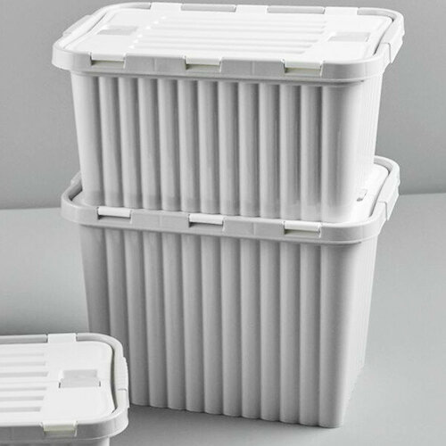 Ящик для хранения со створками сплит 26л 29,6х43,5х30см светло-серый 20021 св сер