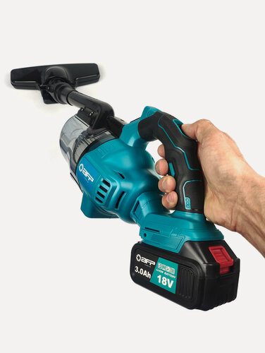 Изображение товара Мощный аккумуляторный пылесос с двумя аккумуляторами 18В - 21В