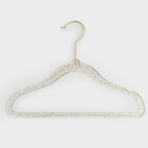 Вешалка-плечики Kuchenland 30 см 3 шт детская пластик прозрачная с золотистыми блестками Shimmer 349₽