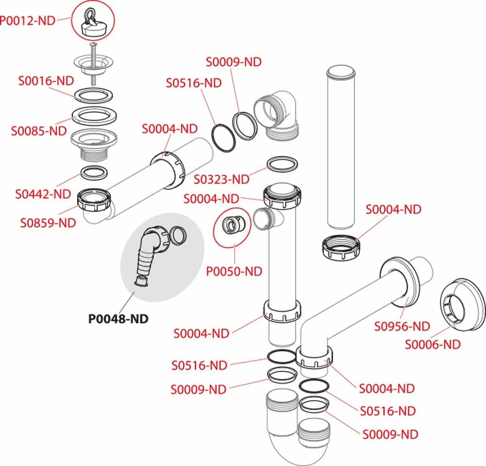 Сифон AlcaPlast А413 для раковины, экономящий пространство — фото 1