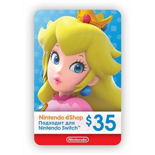 Пополнение счета Nintendo eShop на 35 USD Код активации Доллары Подарочная карта Нинтендо Ешоп Gift Card США 3994₽