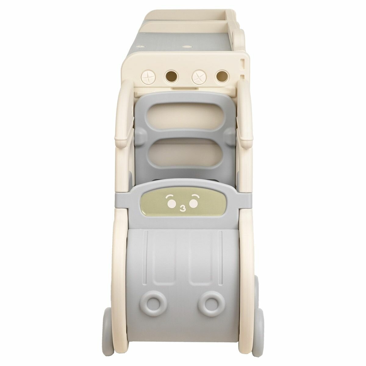 Стеллаж для игрушек в детскую Pituso "Машинка Max Gray", с ящиками, кабина на колесах, цвет светло-бежевый — фото 1