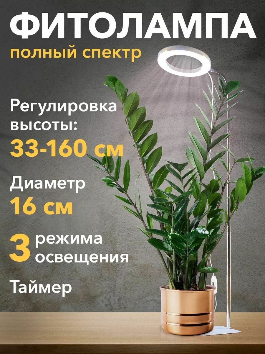 Фитолампа кольцевая для растений