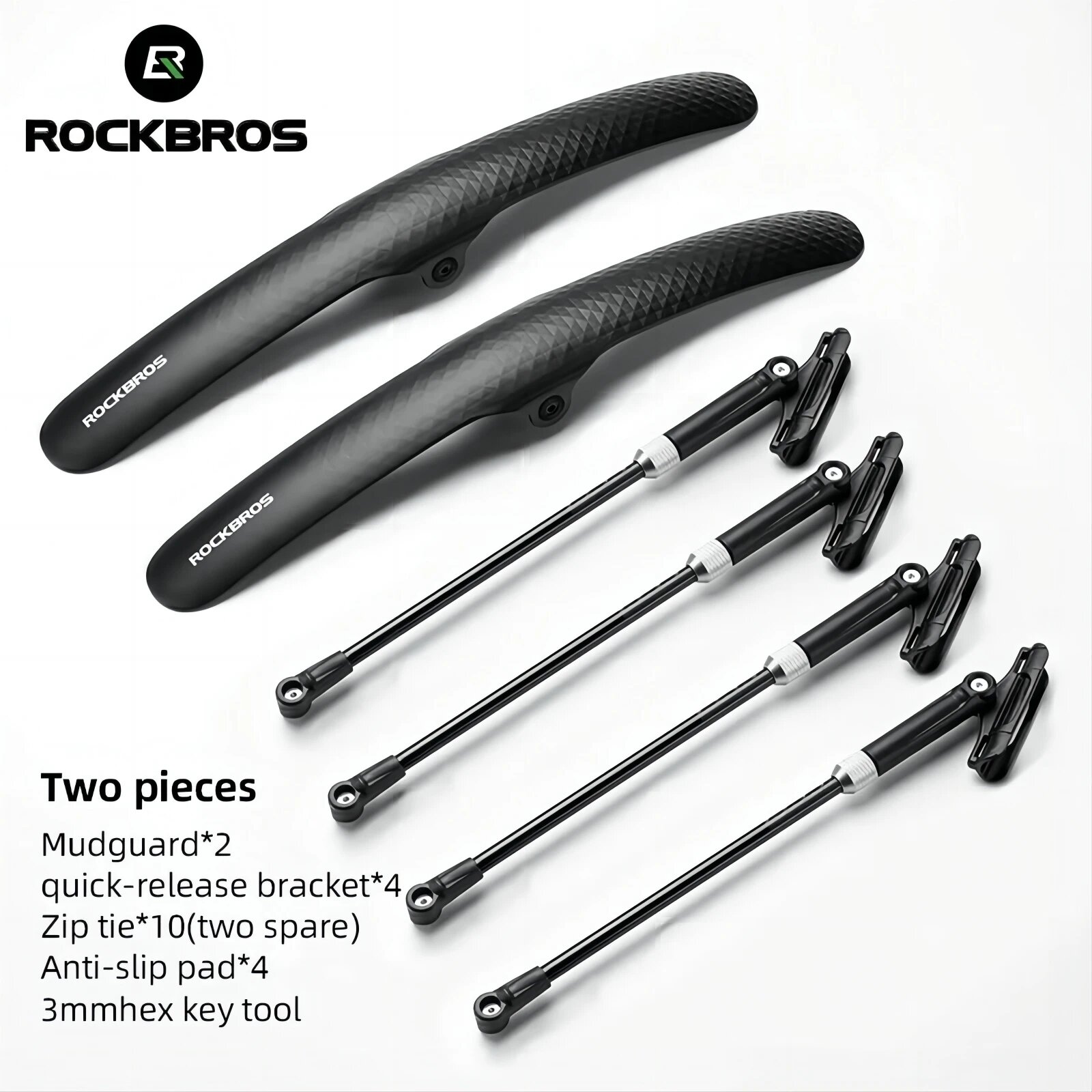 ROCKBROS Брызговик для велосипеда черный, Черный
