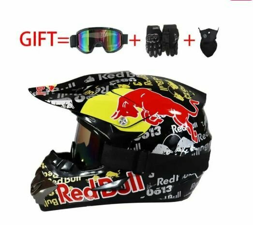 Мотошлем MTCTK202288-001Детский мотоцикл Red Bull черный, красный