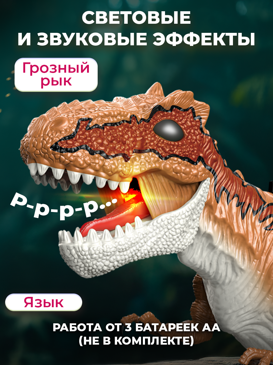 Большой интерактивный динозавр WiMi, со светом и звуком, откладывает яйца — фото 1