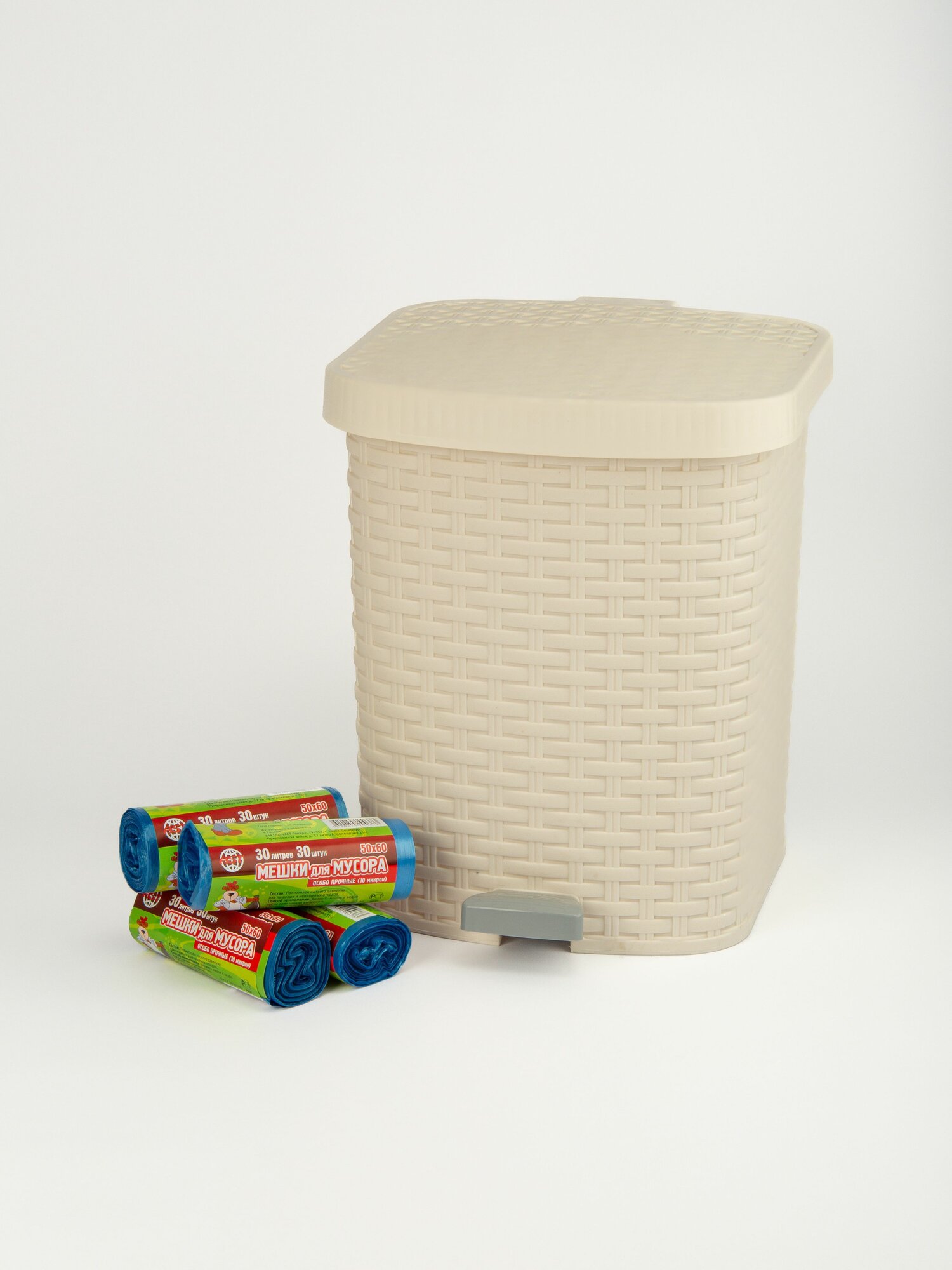 Контейнер для мусора 12 л и мешки для мусора 120 шт