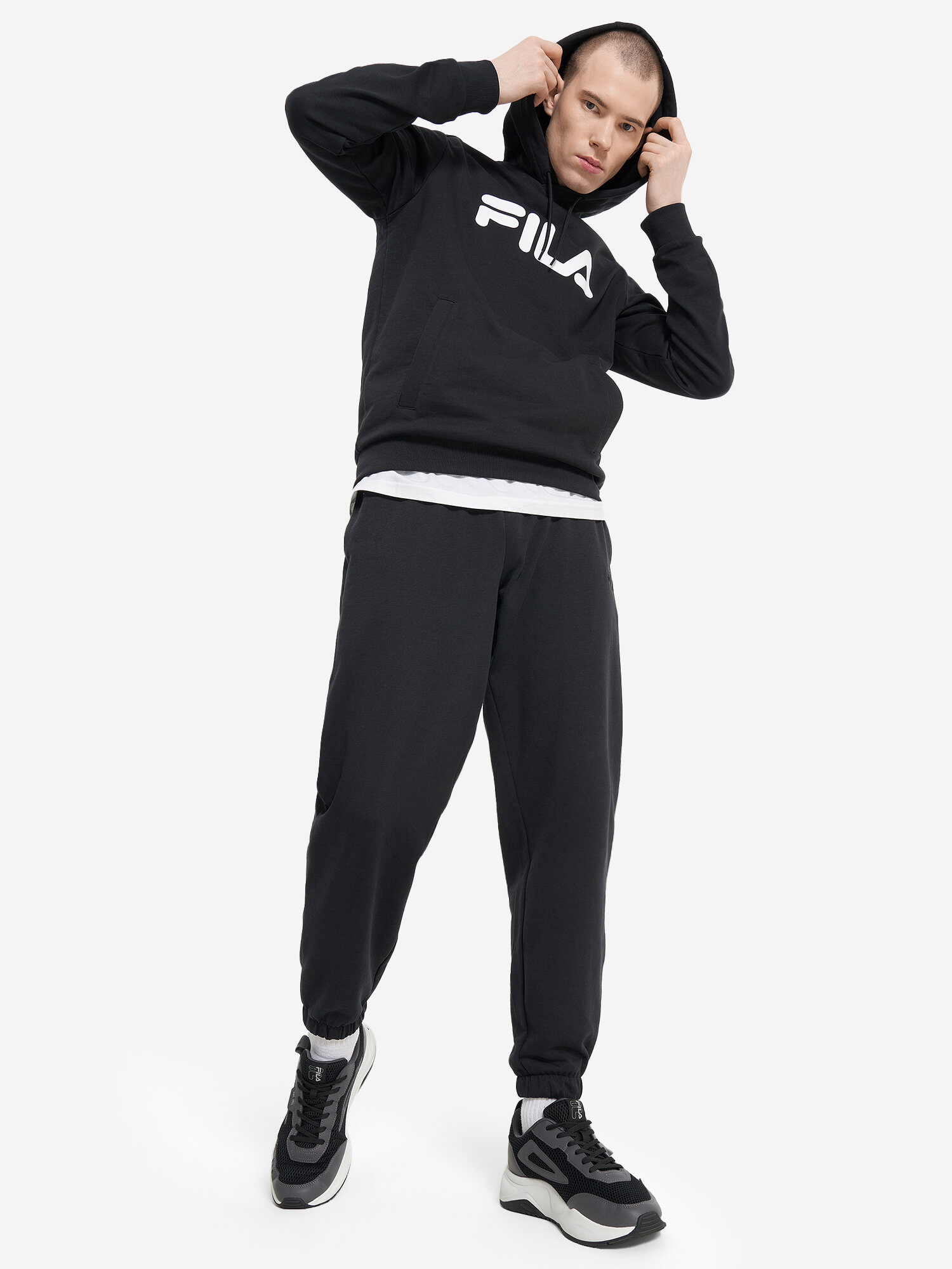 Худи спортивное Fila, размер 52-54, , черный — фото 1