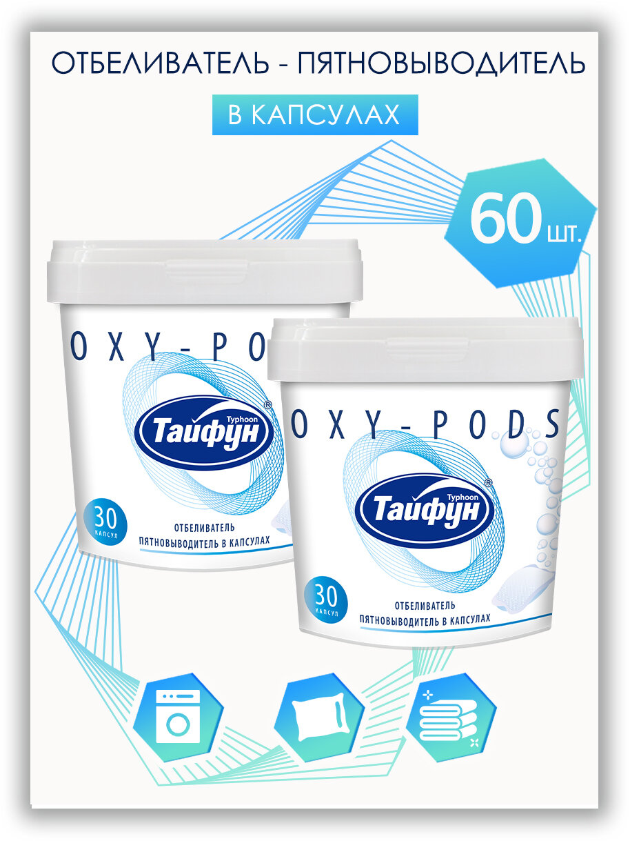 Отбеливатель и пятновыводитель в растворимых капсулах  30 шт  х 2 шт 