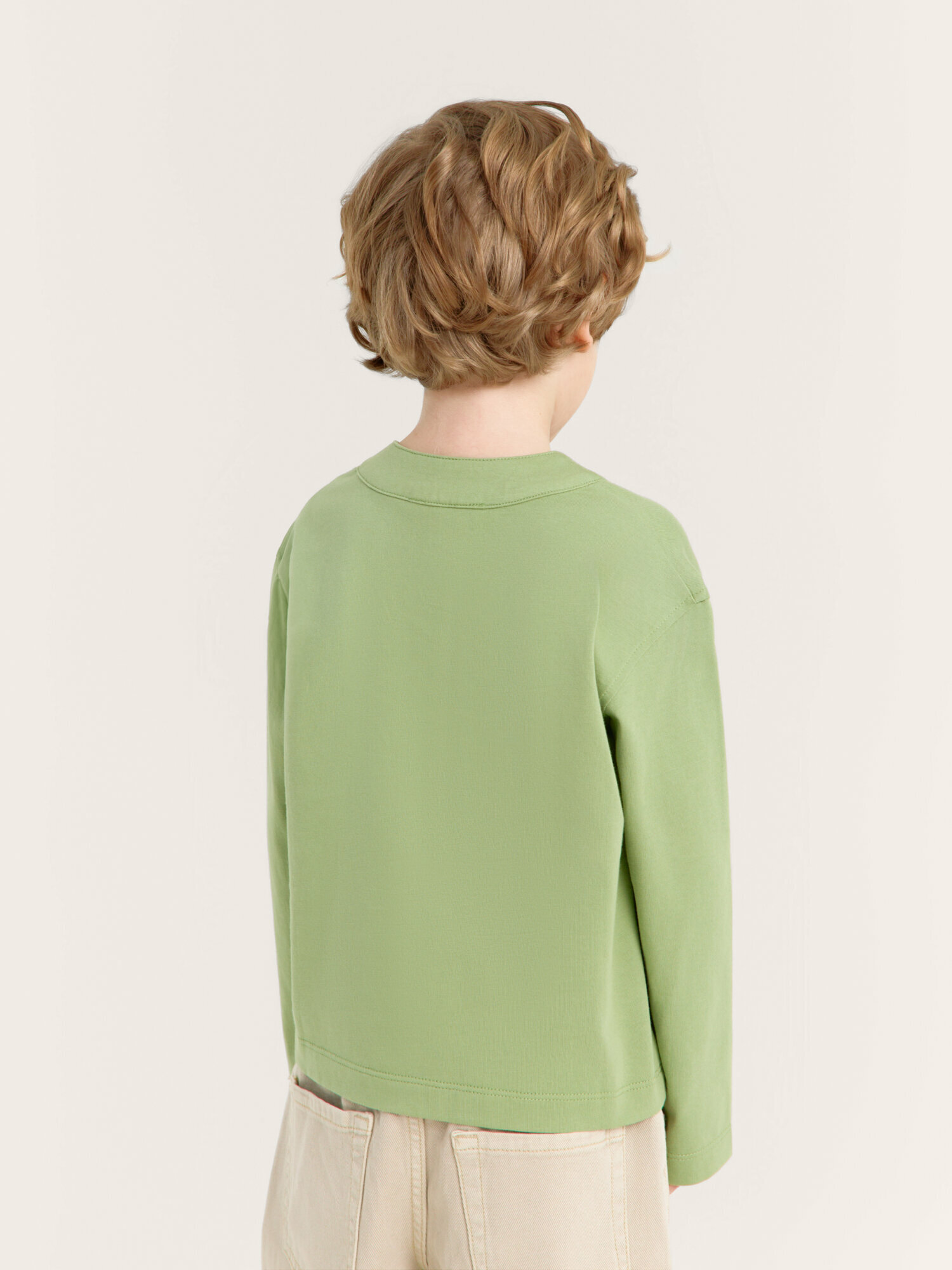 Лонгслив Junion Henley, размер 104, зеленый — фото 1