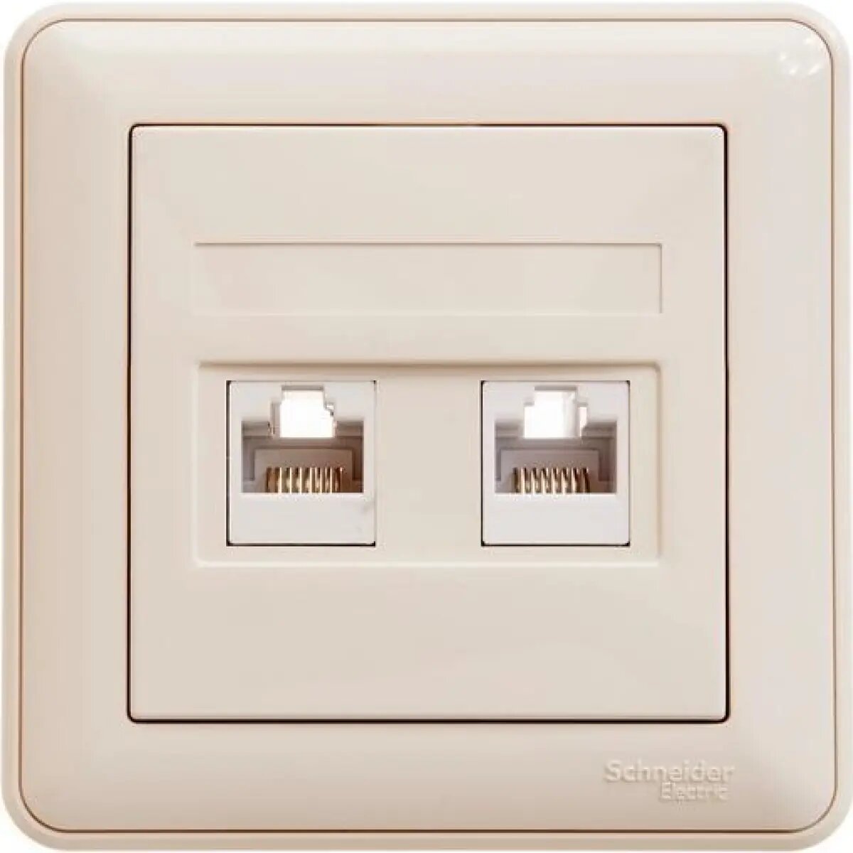 Розетка информационная RJ45 двойная категория 5e Schneider W59 (Слоновая кость)