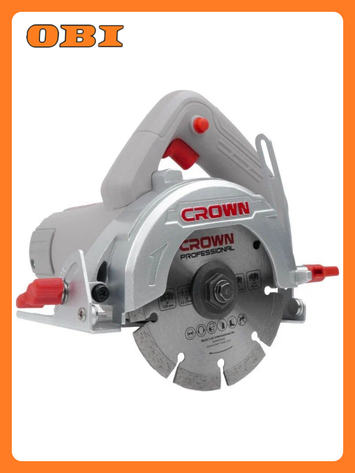 Пила плиткорез алмазная электрическая CROWN CT15228-125T-W 1300 Вт