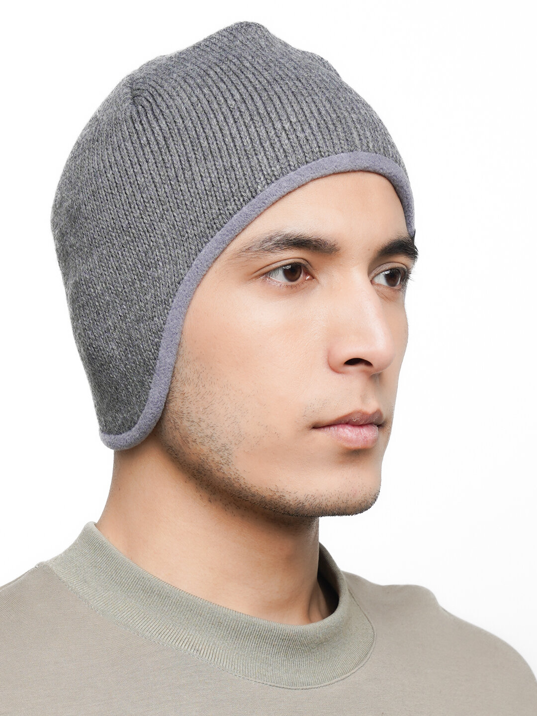 Шапка-бини Шапка мужская, с ушами, на флисе, внутри утеплённый для мальчиков и мужчин