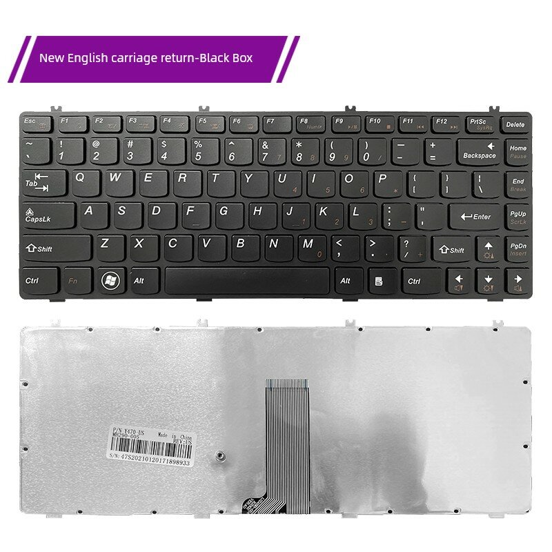Новый клавиатура для ноутбука Lenovo Y470 Series с английской раскладкой и черным ободком, совместимая с моделями Y470