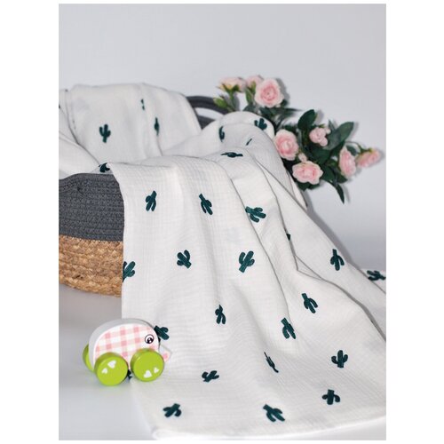 Детская пеленка текстильная муслиновая для малыша 90 на 130см Многоразовая Для новорожденных