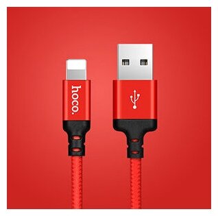 Кабель в тканевой оплетке USB - Lightning Hoco X14 Times Speed 2м черный