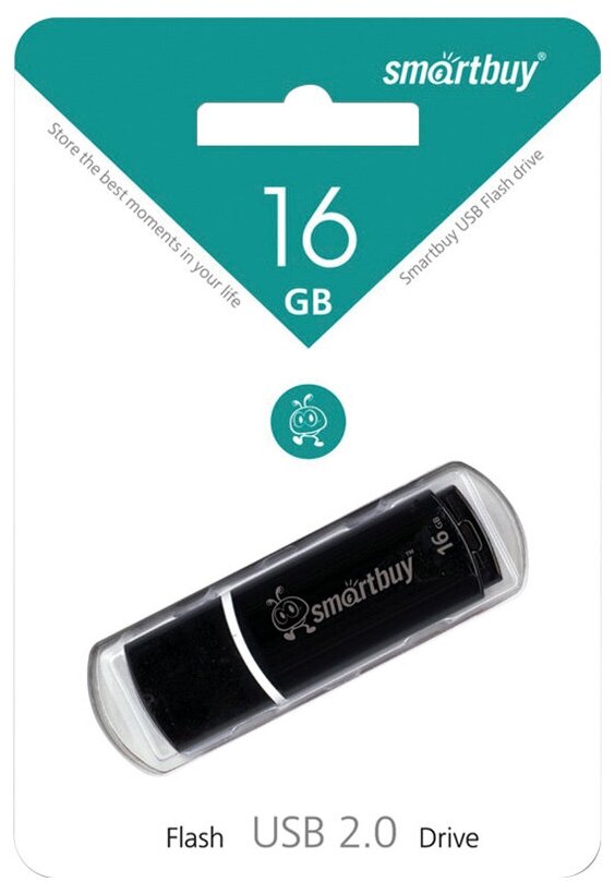 Память Smart Buy "Crown" 16GB, USB 2.0 Flash Drive, черный Smart Buy 218760