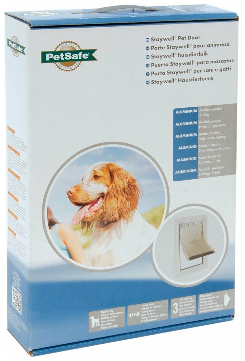 Дверца для собак и кошек PetSafe StayWell Aluminium M алюминий белая 20,9 х 31,1 см (1 шт) - фотография № 2