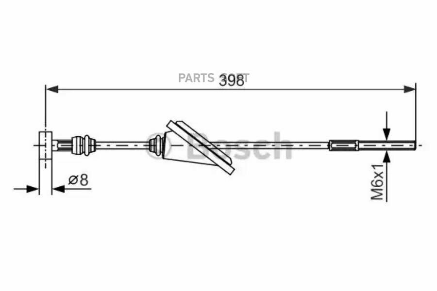 BOSCH 1987477985 (171423 / 196490 / 1987477985) трос ручного тормоза 398mm