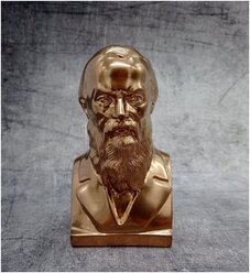 Статуэтка бюст Достоевский Ф.М. гипс 14 см цвет бронза