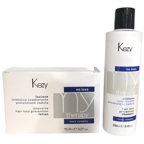 KEZY Mytherapy Набор для профилактики выпадения волос, лосьон 8 мл, 10 шт., ампулы + шампунь, 250 мл
