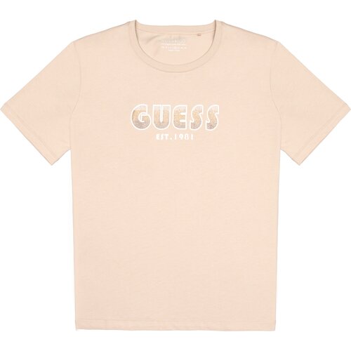 Футболка GUESS, хлопок, размер L, бежевый