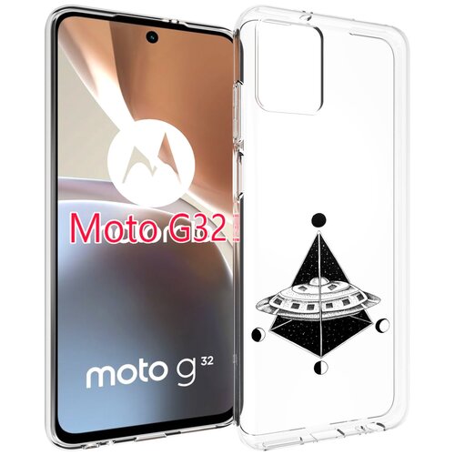 чехол mypads черно белая летающая тарелка для motorola moto x30 pro задняя панель накладка бампер Чехол MyPads черно белая летающая тарелка для Motorola Moto G32 задняя-панель-накладка-бампер