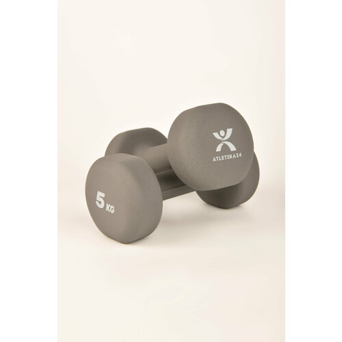фото Гантели для фитнеса и спорта atletika24 , набор неопреновых стальных гантелей для дома, спортзала, 2 шт по 5 кг