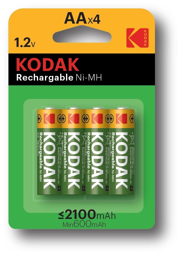 Аккумулятор Ni-Mh 2100 мА·ч 1.2 В Kodak AA (HR6-4BL)