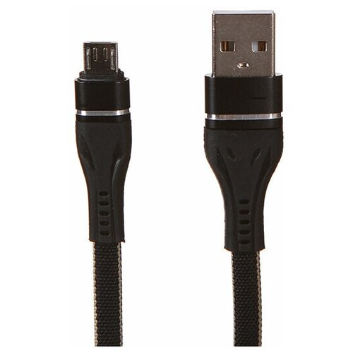 Аксессуар Earldom EC-084M USB - Micro USB 1m Black кабель usb 8 pin earldom ec 060 1 0м круглый 2 1a ткань цвет красный чёрная вставка