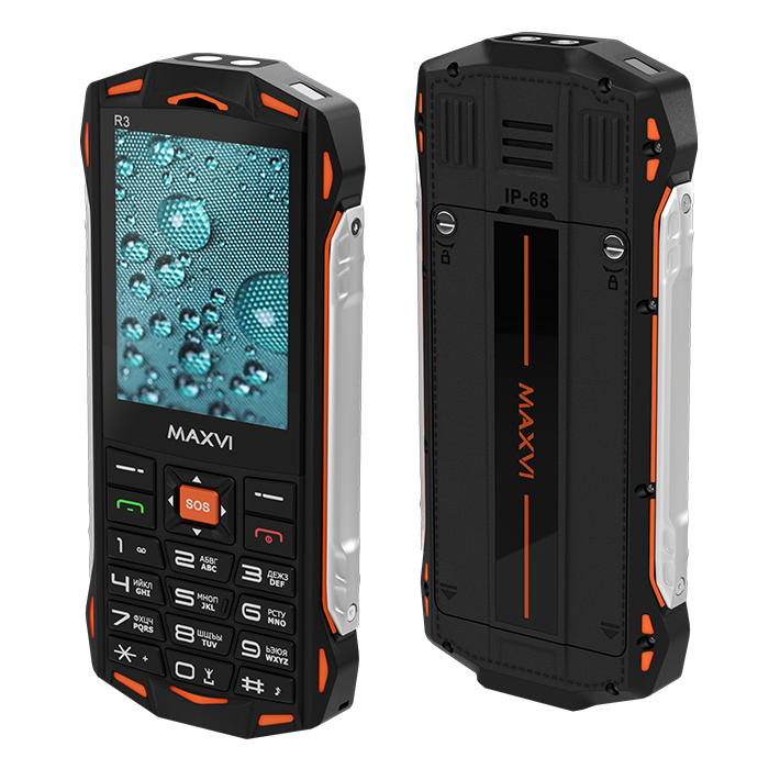 Мобильный телефон Maxvi R3 Orange (2,8"/1800mAh/IP68)