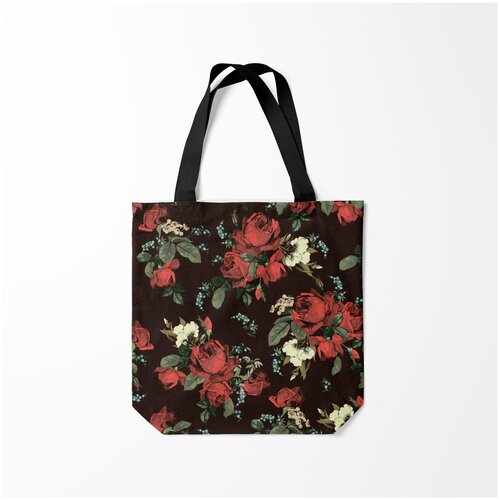 фото Сумка-шоппер / 40х40 см / популярные иллюстрации / природа букет роз burnettie