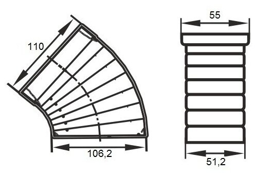 Отвод горизонтальный ERA 511КРП 55 мм 110 мм - фотография № 4