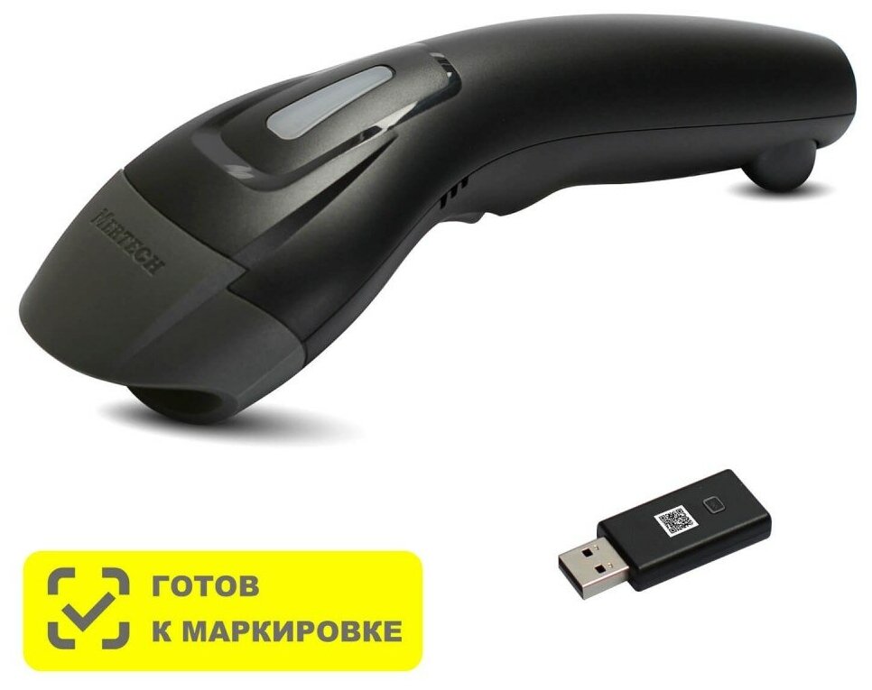 Беспроводной сканер штрих-кода Mertech CL-610 BLE Dongle P2D USB Black