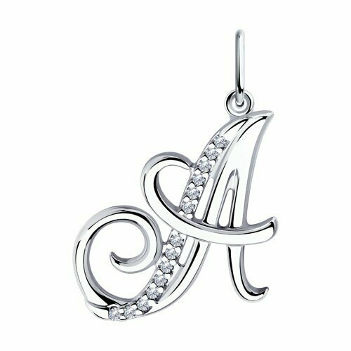фото Подвеска из серебра буква а diamare