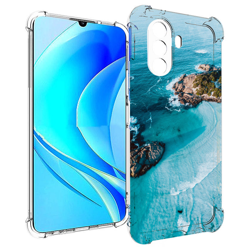 Чехол MyPads красивый голубой залив для Huawei Nova Y70 / Nova Y70 Plus (MGA-LX9N) / Huawei Enjoy 50 задняя-панель-накладка-бампер чехол mypads голубой мрамор для huawei nova y70 nova y70 plus mga lx9n huawei enjoy 50 задняя панель накладка бампер