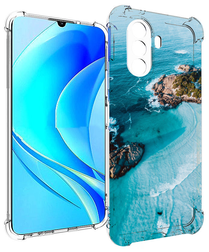 Чехол MyPads красивый голубой залив для Huawei Nova Y70 / Nova Y70 Plus (MGA-LX9N) / Huawei Enjoy 50 задняя-панель-накладка-бампер