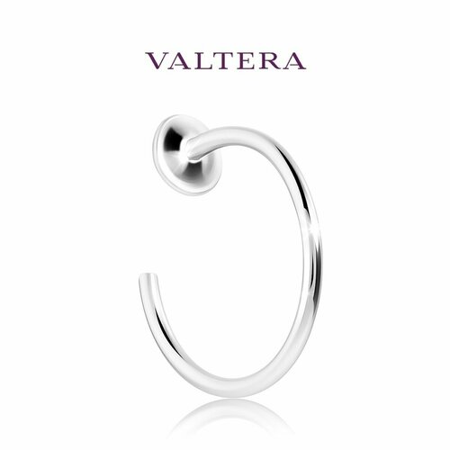 Клипса для имитации пирсинга VALTERA 117070, кольцо, серебро, 925 проба, родирование, средний вес 0.22 гр.
