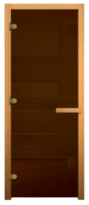 Дверь стеклянная Бронза 1900х700мм (8мм, 3 петли 716 GB, коробка хвоя) - фотография № 1