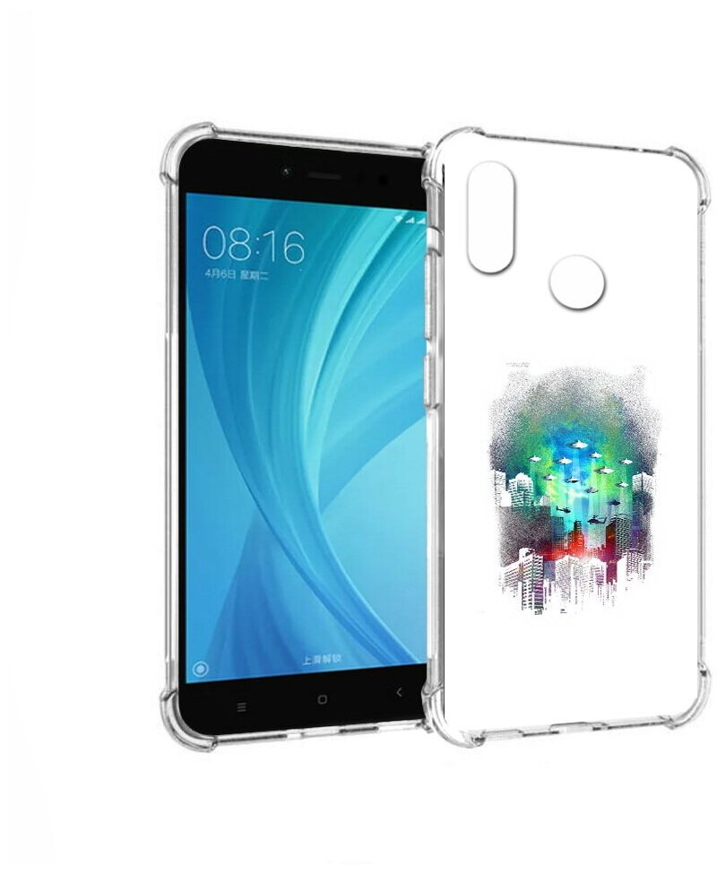 Чехол задняя-панель-накладка-бампер MyPads город в свечении для Xiaomi Redmi Note 5/Xiaomi Redmi Note 5 Pro противоударный
