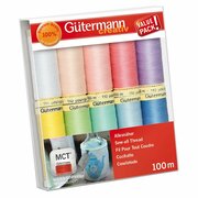 734006 Набор нитей Sew-All 100/200 м для всех материалов 10 шт/упак, 100% полиэстер Gutermann (2)