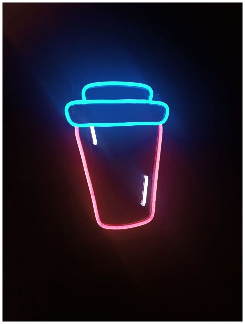 Неоновая вывеска "Кофейный стаканчик", размер 21х30 см - фотография № 4