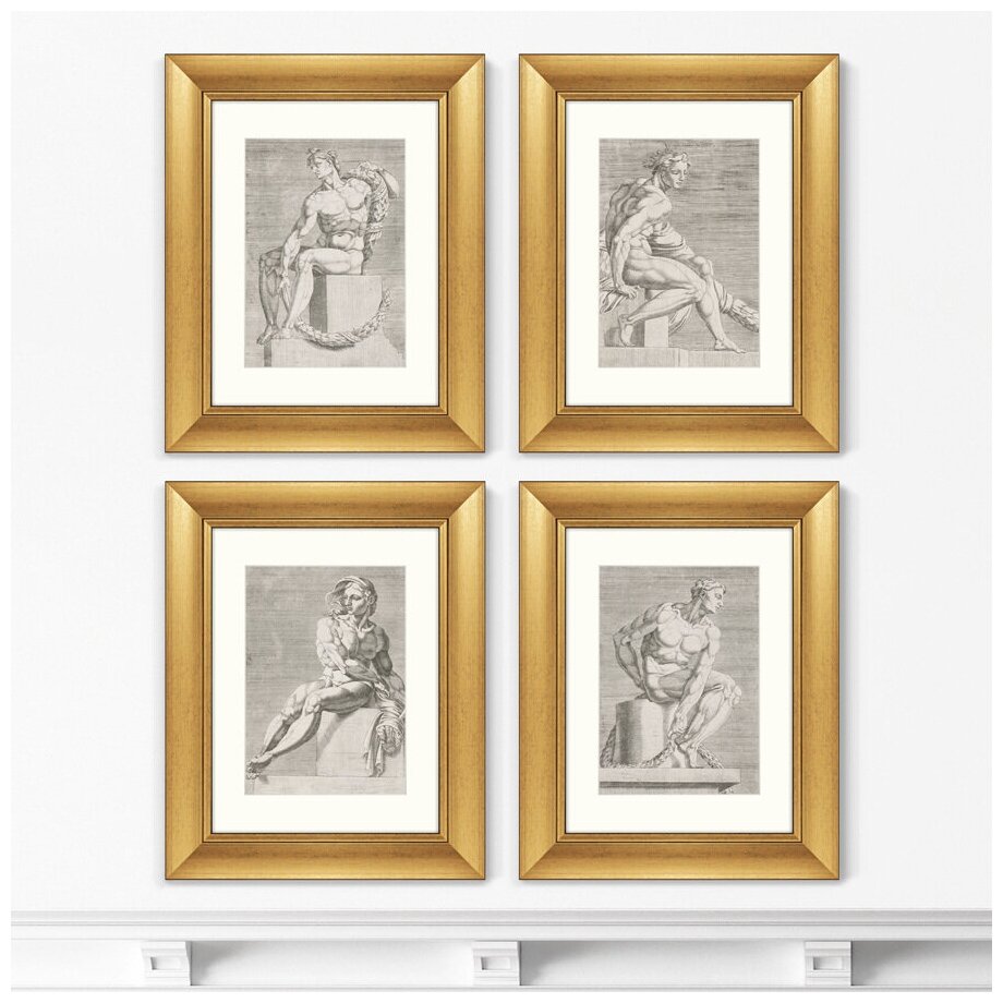 Набор из 4-х репродукций картин в раме На Пантеоне, 1551г. Размер картины: 40,5х50,5см