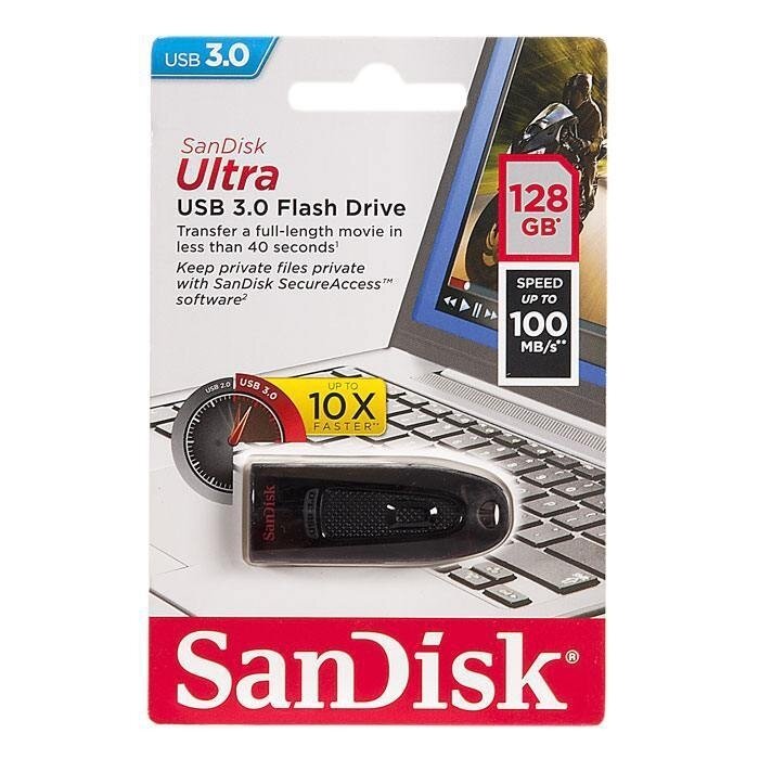 USB флешка SANDISK 128Gb Ultra USB 3.0 (100/30 Mb/s) - фотография № 15
