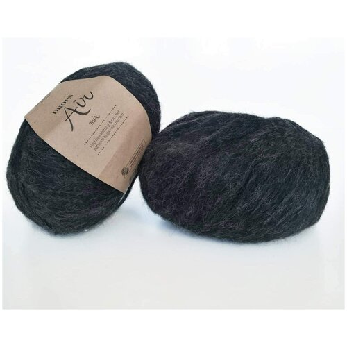 Пряжа для вязания Drops Air (Дропс Эйр), 2 мотка, цвет 06 - антрацит, состав: 65% Альпака, 28% Полиамид, 7% Шерсть, вес: 50 гр, длина: 150 м