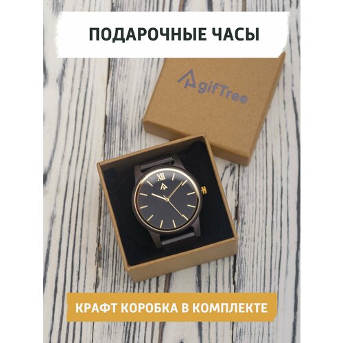 фото Наручные часы giftree мужские наручные часы black luxe из дерева от giftree подарочные, коричневый