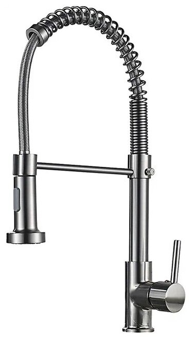 Смеситель для кухни (кухонной раковины) с гибким изливом Kasanye Kitchen Faucet 202, никель