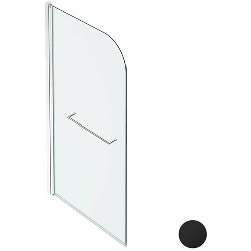 Шторка для ванны Jacob Delafon Odeon Up 80 E4932-BL, профиль черный, стекло прозрачное зеркальный шкаф белый блестящий 120х65 см jacob delafon odeon up eb798ru g1c