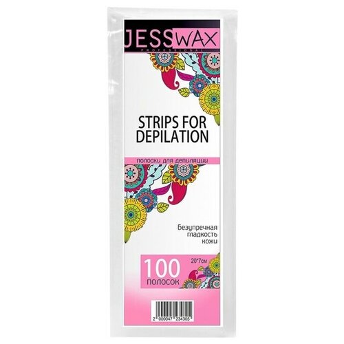 Полоски для депиляции JessWax, размер 7 x 20 см, 100 шт.