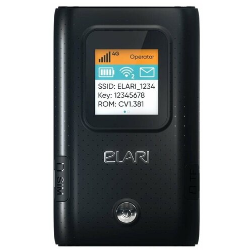 Портативный 4G роутер с аккумулятором 6000 мАч / microSD-кардридер / WiFi-файловый сервер Elari SmartWiFi Lite, чёрный